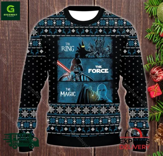 Discover LOTR The Ring The Force The Magic Ugly Christmas Sweater