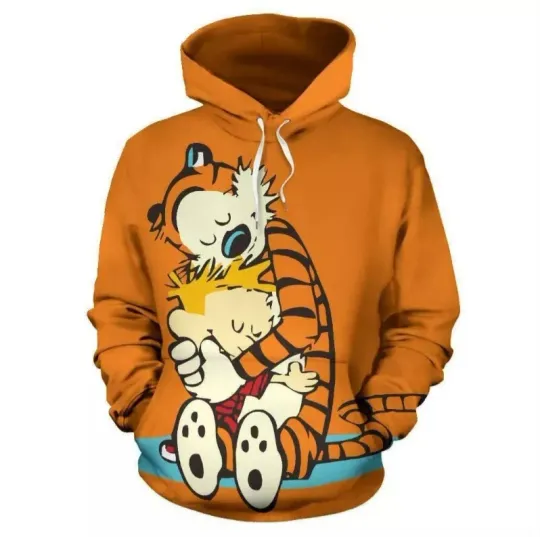 Discover Calvin and Hobbes 3D All Over Printed Hoodie Cartoon