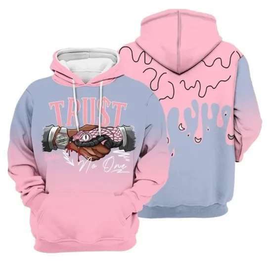 Retro Snake Trust No One 3D Hoodie with All-Over Print