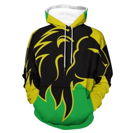 Discover 3D Printed Jamaica Flag Hoodie for Men Long Sleeve Streetwear