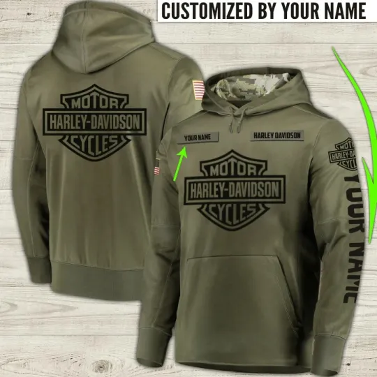 Discover Personalized H davidson's Motocycle 3D Printed Unisex Hoodie Gift For Dad