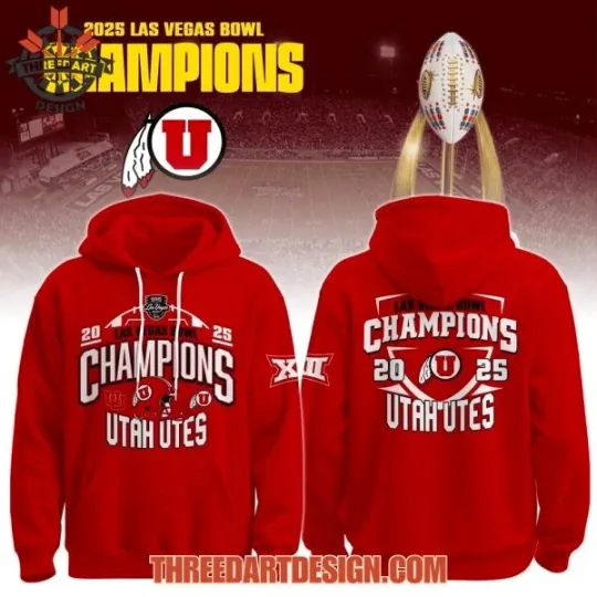 Discover Las Vegas Champions 2025 Utes Hoodie 3D
