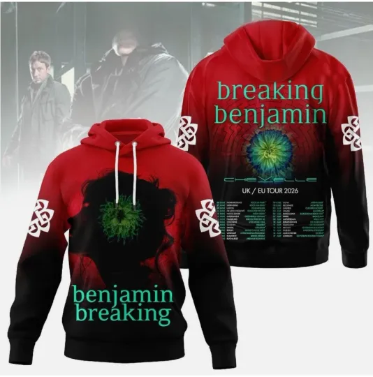 Discover Breaking Benjamin UK EU Tour 2026 Hoodie 3D
