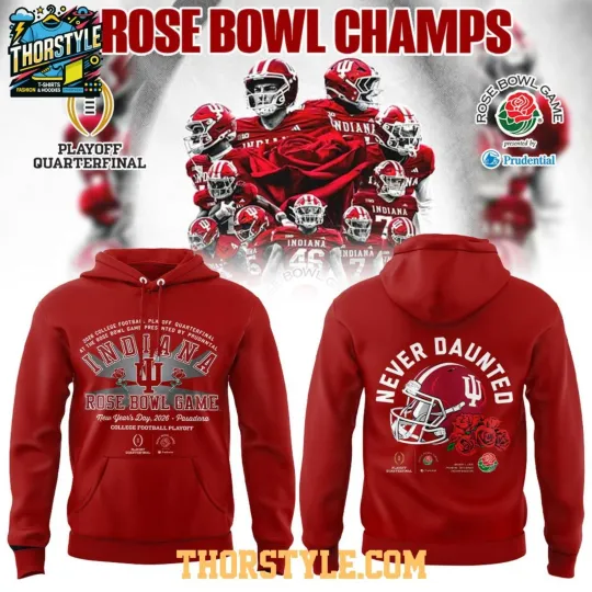 Indiana Hosier Rose Bowl Champions Never Daunted 3D Hoodie 2026