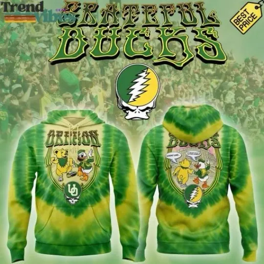 Oregon Duck Special Edition Gratefull Ducks All Over Print 3D Hoodie