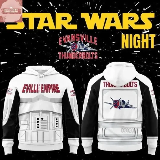 Discover Evansville Thunderbolts x Star Wars Night 2026 3D All Over Printed Hoodie
