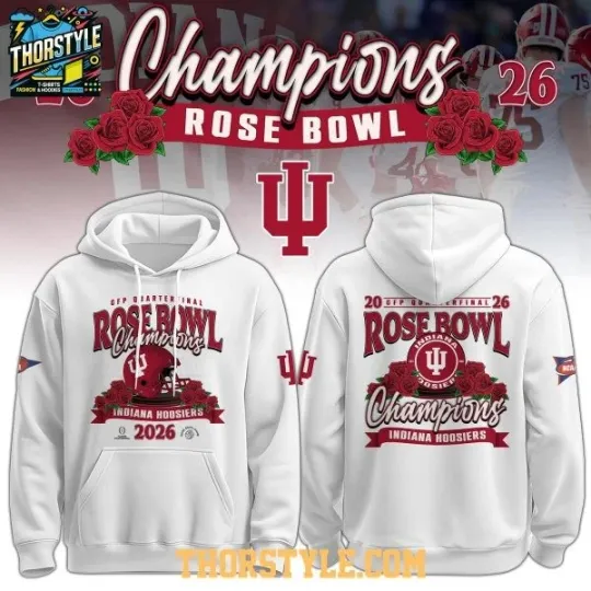 Hoosiers Champions Rose Bowl 2025-2026 Game Hoodie 3D