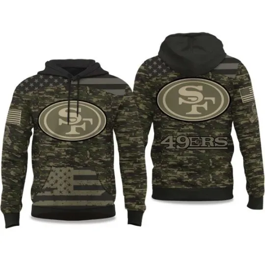 Discover 49er Salute to Service Camo 2025 Hoodie