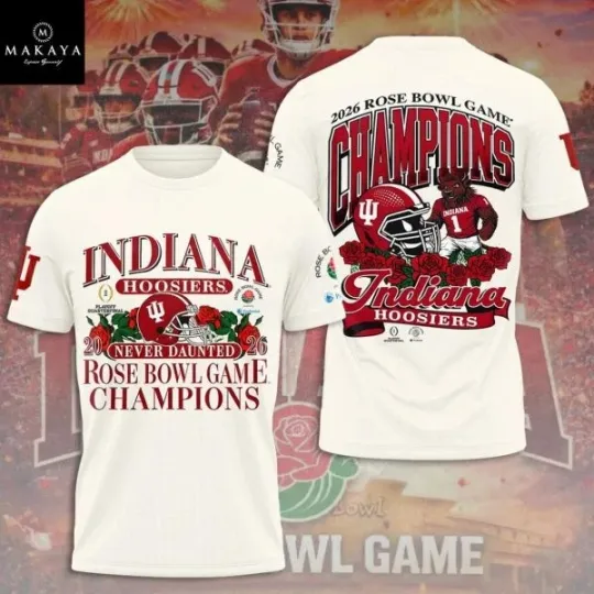 Hoosiers Rose Bowl Champions 2026 Big Ten T-Shirt 3D