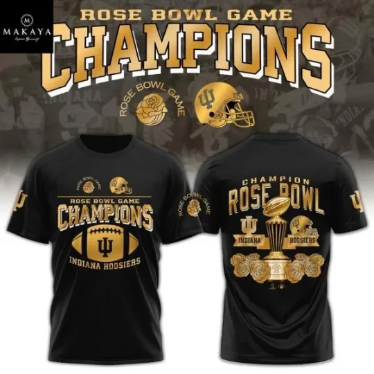 Discover NEW!! Hoosiers 2026 Rose Bowl Champions Golden Time T-Shirt 3D