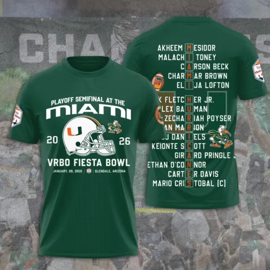 Miami Hurricane Football 3D Shirt