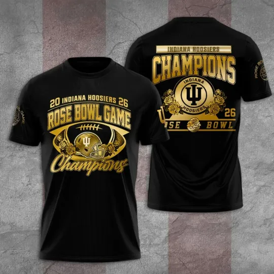 Discover Indiana Hosier Football 2026 Rose Bowl 3D Shirt S-5XL CM5