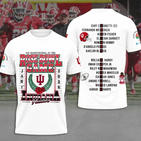 Indiana Hosier Football 2026 Rose Bowl 3D Shirt