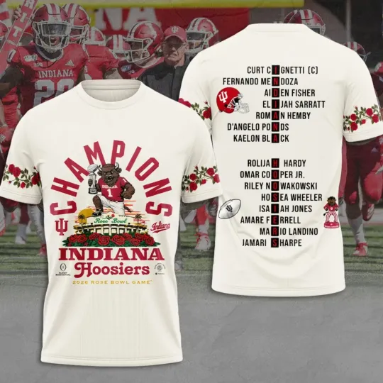 Indiana Hosier Football 2026 Rose Bowl 3D Shirt