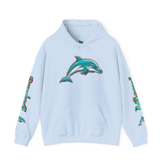 Miami Dolphins Hoodie, Chrome Logo, Retro-Sport Style