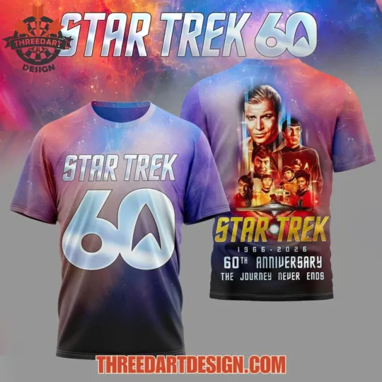 Discover Star Trekk 1966-2026 60th Anniversary 3D T-Shirt