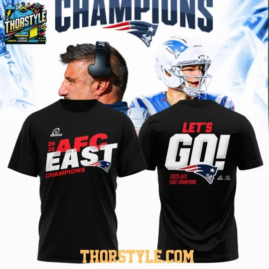 Discover New England Patriot AFC East Champions 2025 T-Shirt S-5XL
