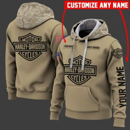 Discover Personalized H davidson's Motocycle 3D Printed Unisex Hoodie Gift For Dad