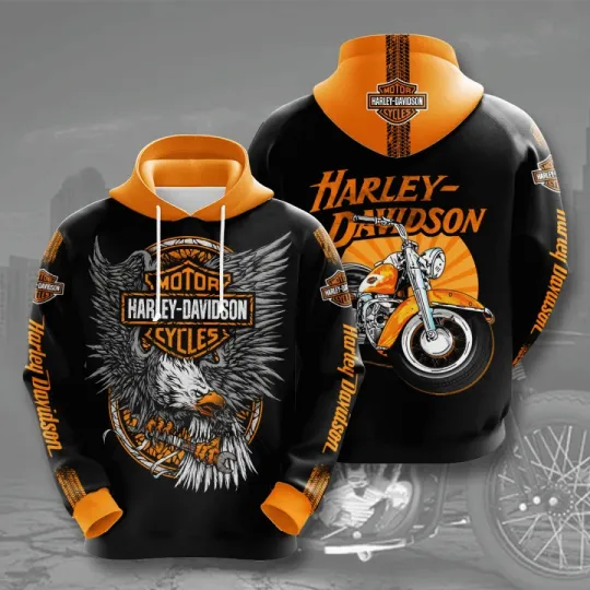 Discover H davidson's Motocycle 3D Printed Unisex Hoodie Birthday Gift For Dad Mom