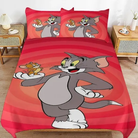 Discover Tom and Jerry Cartoon Bedding Set for Home & Living