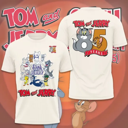 Discover Tom And Jerrys 85Th Anniversary 2025 Two Sides T-Shirt