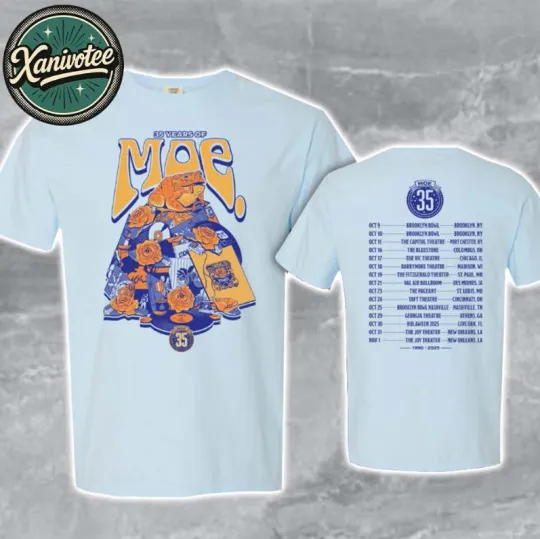 Discover Moe Band 35Th Anniversary Tour 2025 Merch For Oct And Nov Unisex T-Shirt