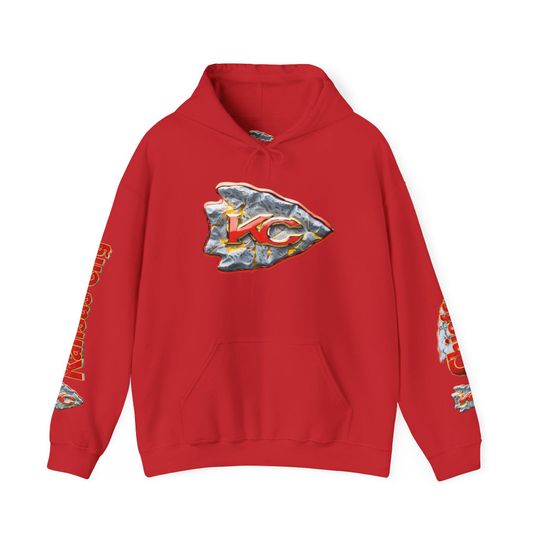 Discover Kansas City Chiefs Hoodie, Chrome Arrowhead Logo, Game Day Style