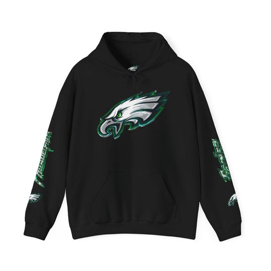 Discover Philadelphia Eagles Hoodie, Chrome Logo Sleeve, Football Pullover