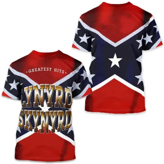Discover Lynyrd Skynyrd Rock Band Music All Over Print 3D T-Shirt Gift For Fans Full Size