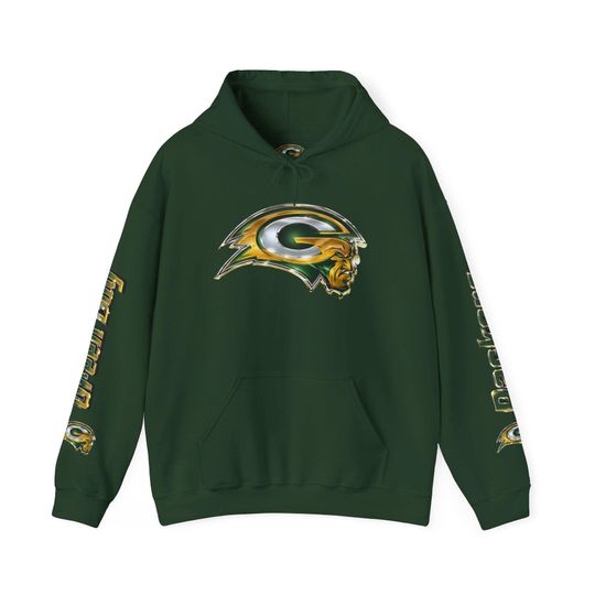 Green Bay Packers Hoodie, Chrome Edition Football Fan Apparel