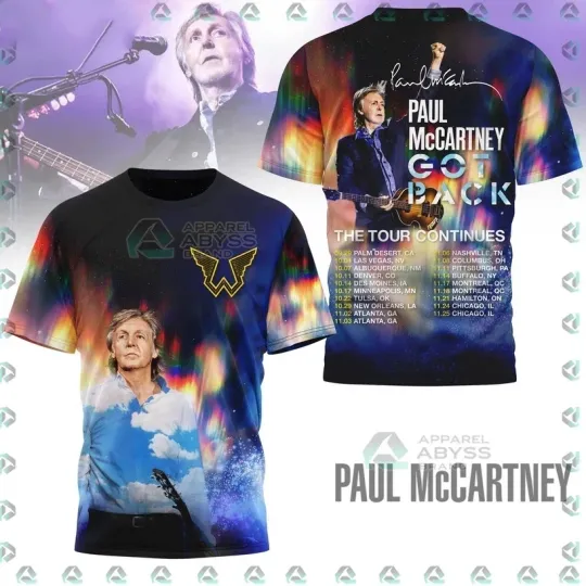 P mccartney The Tour Continues 2025 AOP 3D T-Shirt
