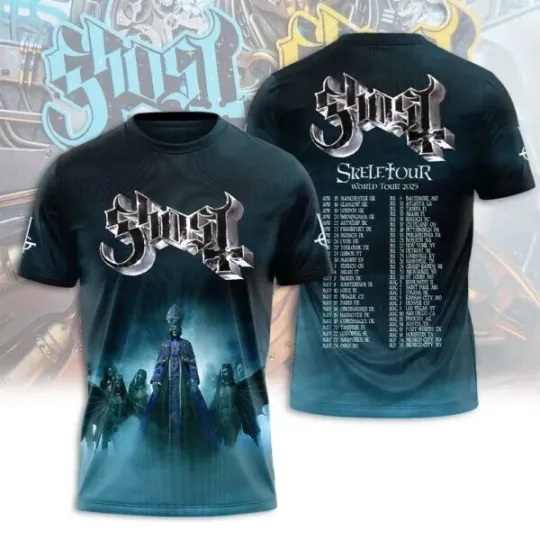 Discover Ghost Rock Band Skeleta World Tour 2025 The Schedule Limited Edition 3D T-Shirt