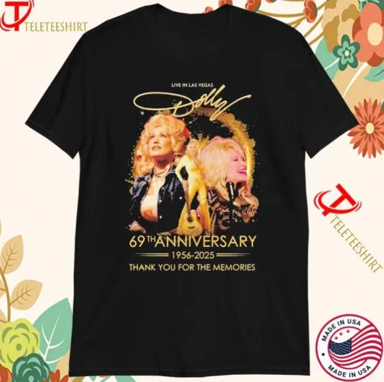 Discover Dolly Parton 69th Anniversary 1956-2025 Thank You T-Shirt