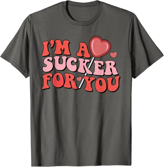 Discover Groovy Retro I'm A Sucker For You Happy Valentine's Couple T-shirt