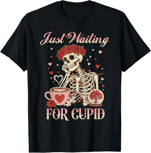 Discover Funny Skeleton Valentine Cupid Happy Valentine's Day T-shirt