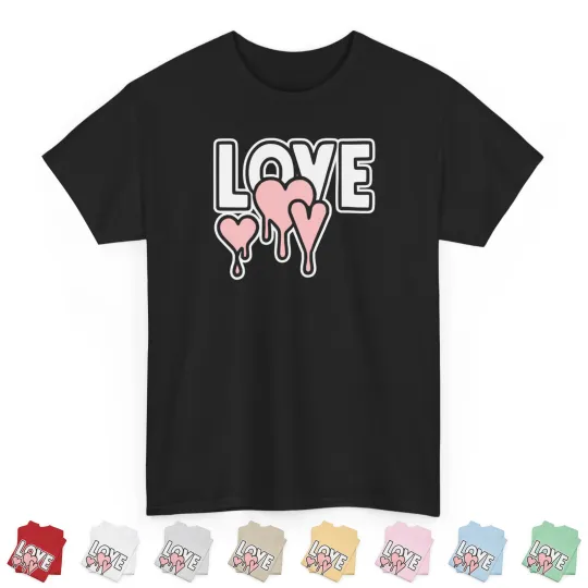 Discover LOVE Drip Heart Shirt – Cute Valentine Graphic Tee | Unisex | 9 Colors S-5XL