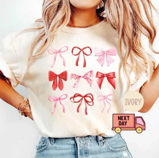 Discover Comfort Colors Coquette Valentine Shirt, Coquette Bow Shirt, Valentine Bow Shirt