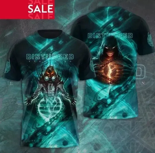 Discover Disturbed Music Band All Over Print 3D T-shirt Gift For Fan
