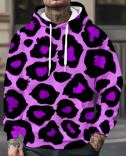 Discover Purple Dotted Panther 3D All-Over Print Hoodie Unisex