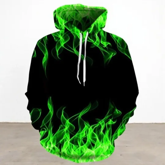 Discover Colorful Flame 3D Hoodie for Men and Women Unisex Pullover