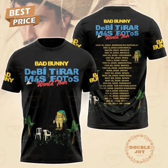 Discover Bad Bunny x DeBi TiRAr MAs Fotos World Tour 3D T-Shirt