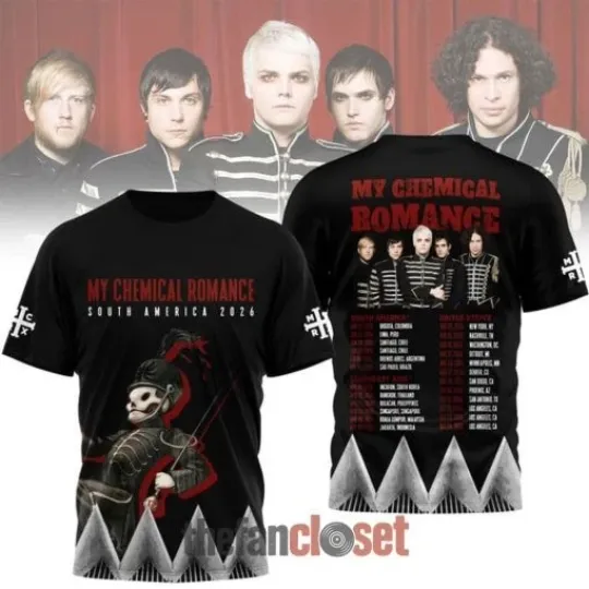 My Chemical Romance South America 2026 Tour 3D T-shirt