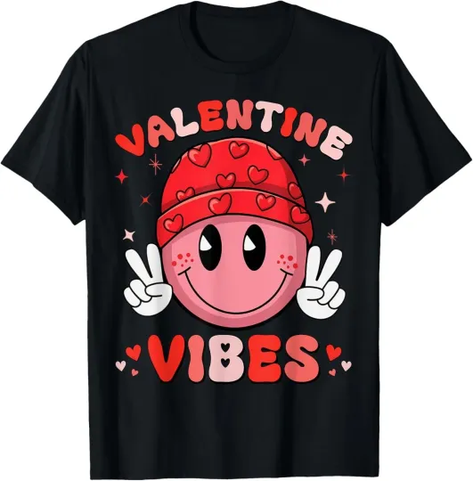 Discover Valentine Vibes Valentines Day Retro Men Women Kids Boys T-Shirt unisex T-Shirt