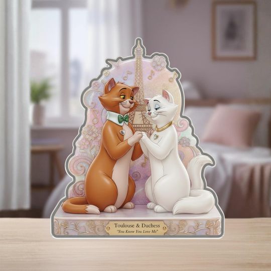 Discover Toulouse & Duchess Shaped Acrylic Plaque Aristocats Love Sign Romantic Keepsake Valentines Day Gift for Couple