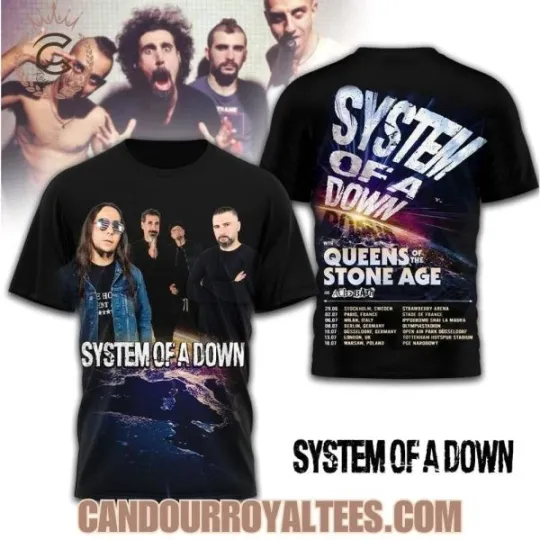 SYSTEM OF DOWN 2026 Tour All Over Print 3D T-shirt
