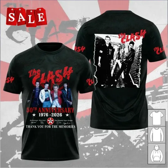 Discover Nw The Clash 50th Anniversary 1976-2026 Gift For Fans 3D T-shirt