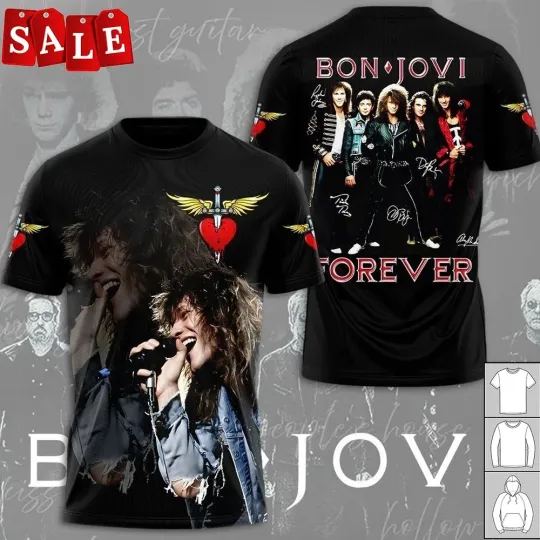 Discover Nw Bon Jovi forever  Gift For Fans 3D T-shirt
