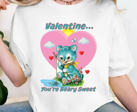 Discover Vintage Valentine Teddy Bear Tee | You're Beary Sweet Shirt