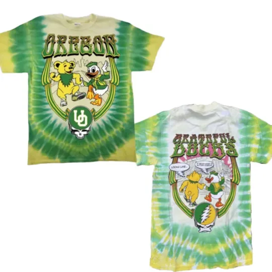 Oregon Duck x Gratefull Dead Bear & Mascot To Autzen All Over Print 3D Shirt