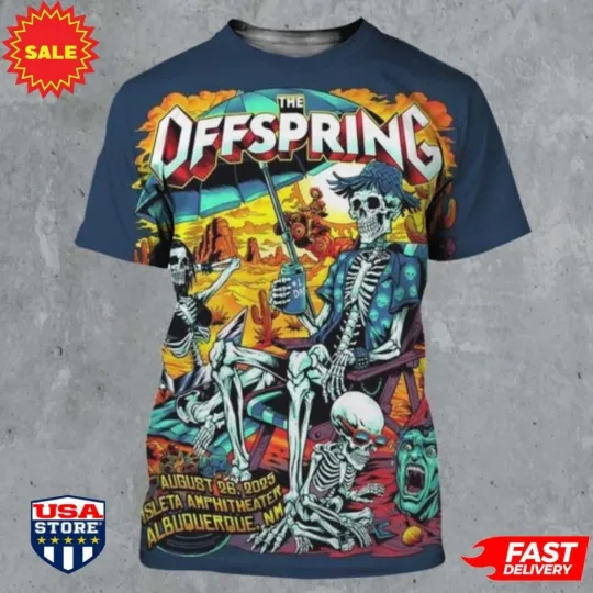 The Offspring Albuquerque New Mexico Concert Isleta August 26 2025 3D Shirt